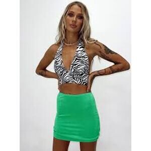 PRINCESS POLLY Brighton Mini Skirt Green Size 4